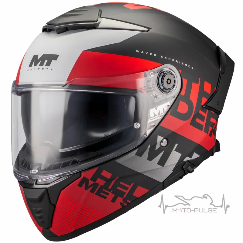 Мотошлем MT Thunder 4 SV Wawes B5 матовый красный/серый (L)