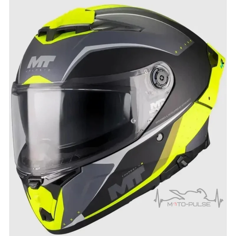 Мотошлем MT Thunder 4 R SV Wind Tunnel B3 матовый черный/желтый (M)