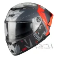 Мотошлем MT Thunder 4 R SV Сanvas C5 матовый серый/красный (S)