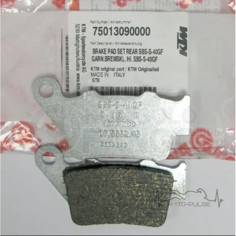 Гальмівні колодки задні (SBS S 40GF) KTM 75013090000