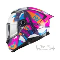 Мотошлем MT Thunder 4 R SV Pipen C8 белый/розовый (S)