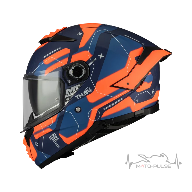 Мотошлем MT Thunder 4 SV Lumex C24 матовый оранжевый/синий (L)