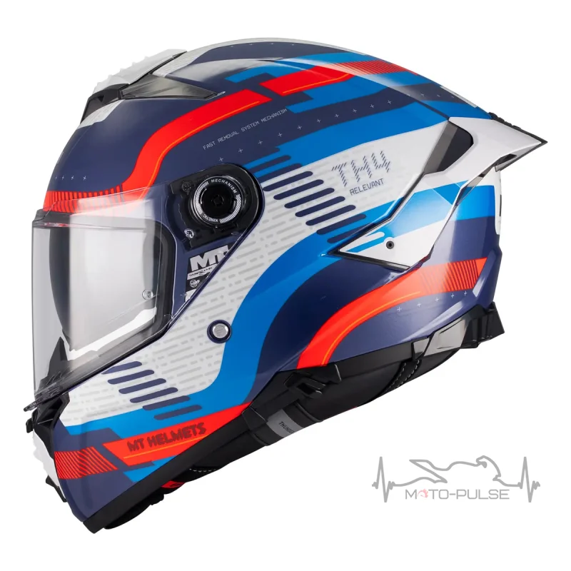 Мотошлем MT Thunder 4 R SV Relevant C5 синий/белый/красный (M)