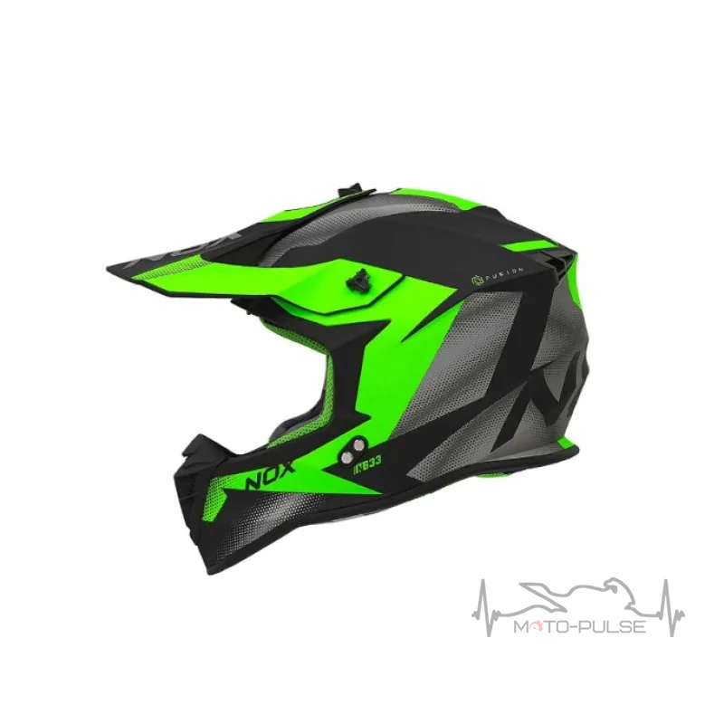 Мотошолом NOX N633 Fusion Black/Green L