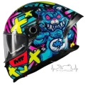 Мотошлем MT Braker SV Crazy Teddy B7 синий/желтый (L)