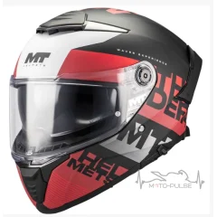 Мотошолом MT Thunder 4 SV Wawes B5 матовий червоний/сірий (M)