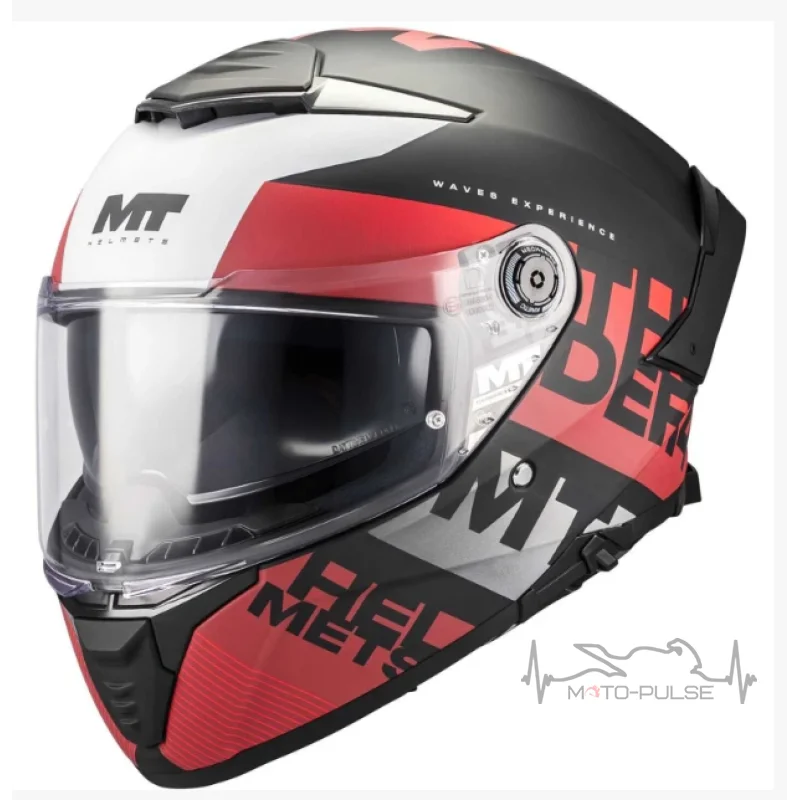 Мотошолом MT Thunder 4 SV Wawes B5 матовий червоний/сірий (M)