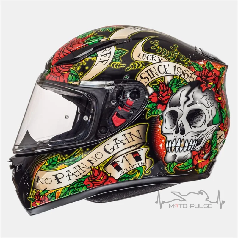  Мотошлем MT Revenge Scull&amp;Rose Red/Black(  XXL )