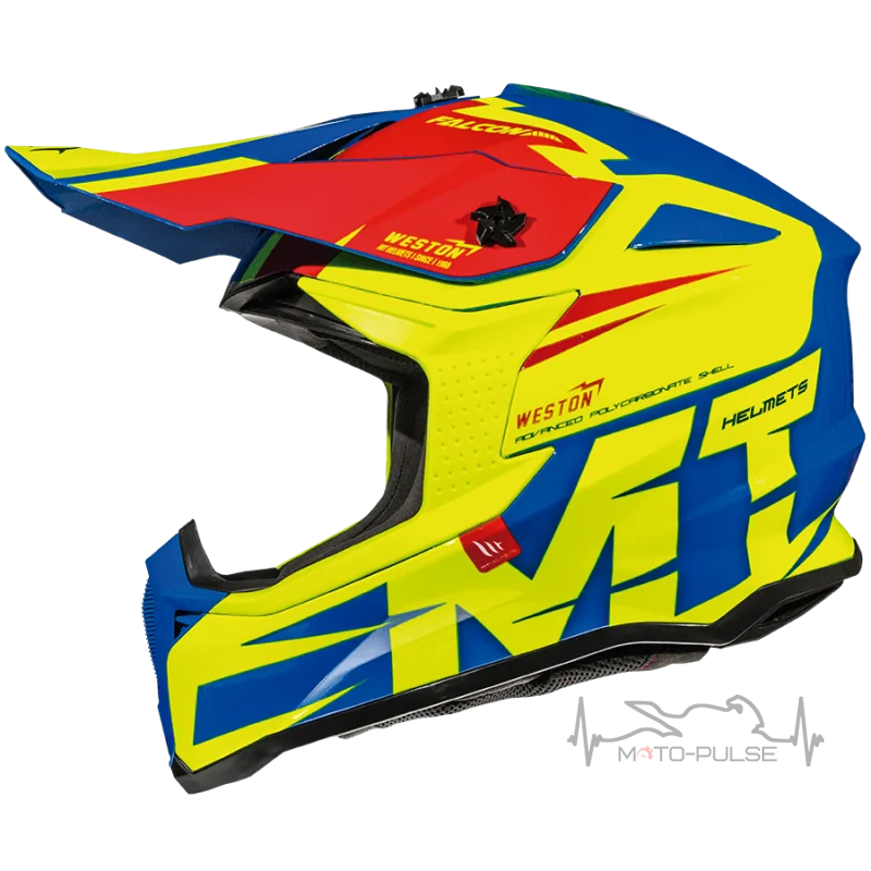 Мотошлем MT Falcon Weston Gloss fluor yellow (S) MM
