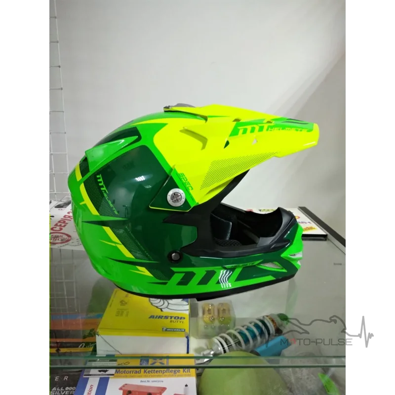 Детский Кроссовый мотошлем MT Helmets  Synchrony MX-2 Spec Kid Green/Yellow