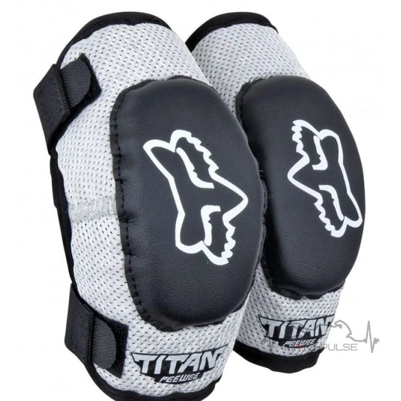 Детские налокотники FOX PeeWee Titan Elbow Guard [Black/Silver] (L)