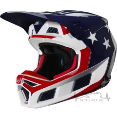 Мотошлем Fox V3 PREY HELMET, ECE [WHT/RD/BLU] XL