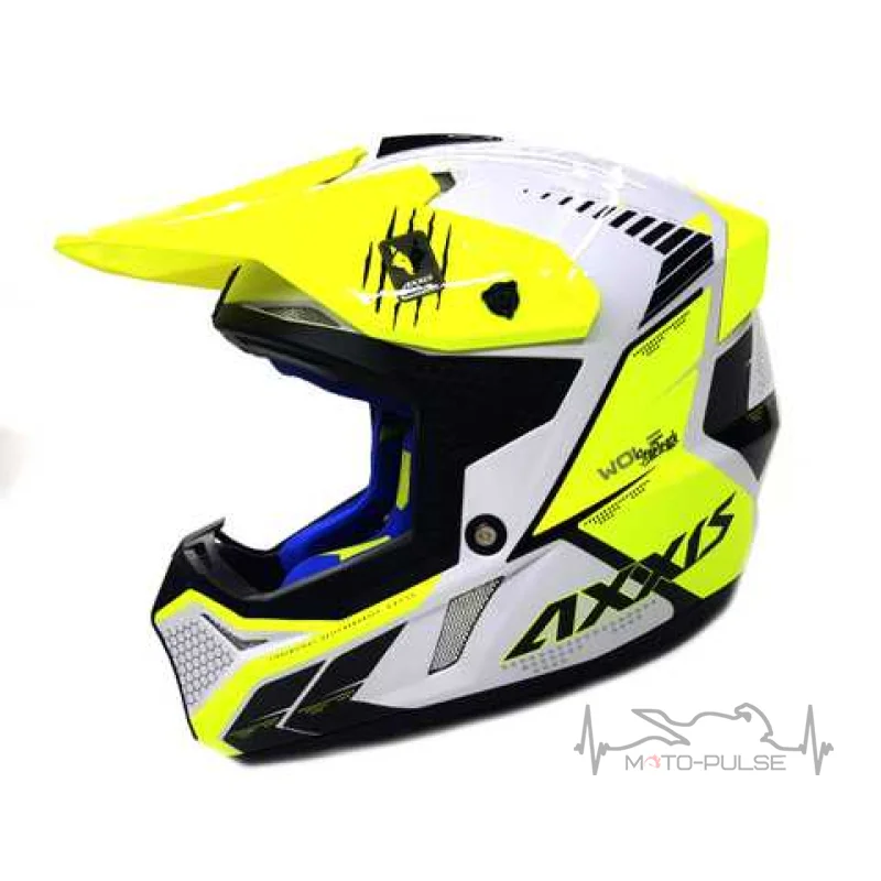 Мотошлем  AXXIS Wolf Racon C1 Matt Fluor Yellow Gray (M)