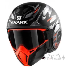 Мотошлем Интеграл Shark STREET DRAK KANHJI mat black\orange\silver (M)H3314EKOS 