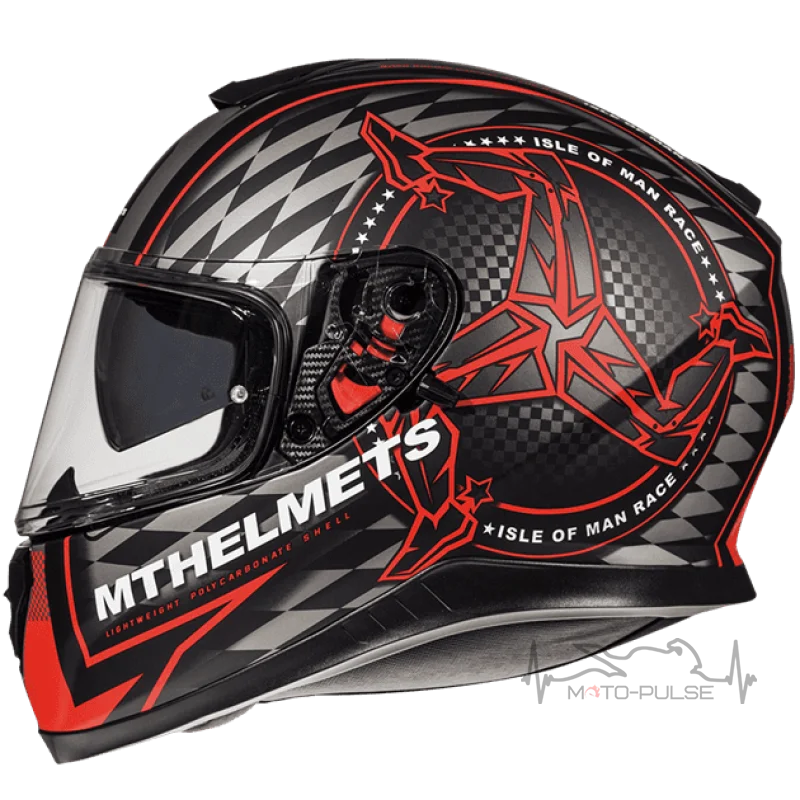 Мотошлем MT Thunder Isle of man Red/Black (Размер: S)