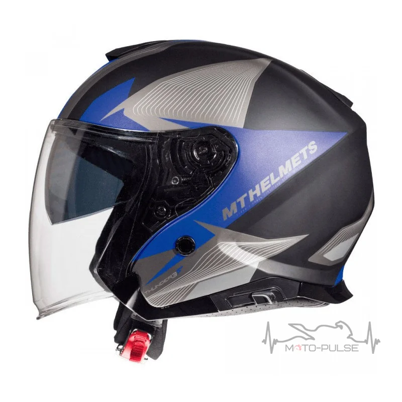 Мотошлем Открытый MT Jet Thunder 3 SV Wing Black/Grey/Blue ( Размер:М )