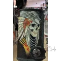 Кожаный кошелек Long ( с волком)