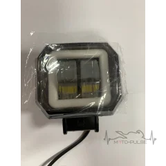 ДХО влагозащ LED квадратная  2 диода + синий габарит, 3 режима, крепление