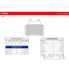 Колодки тормозные FDB386P Yamaha FZR XJR FZ