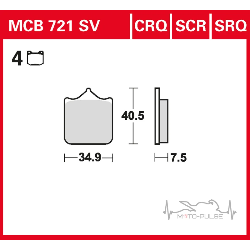 Колодки тормозные TRW MCB721SV