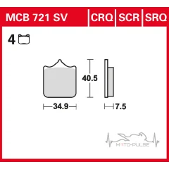 Колодки тормозные TRW MCB721SV