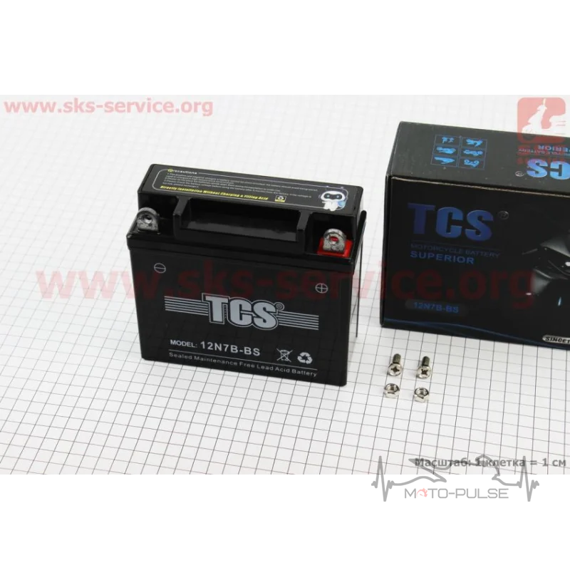 Аккумулятор 7А 12N7B-BS (L145*W60*H130mm) TCS
