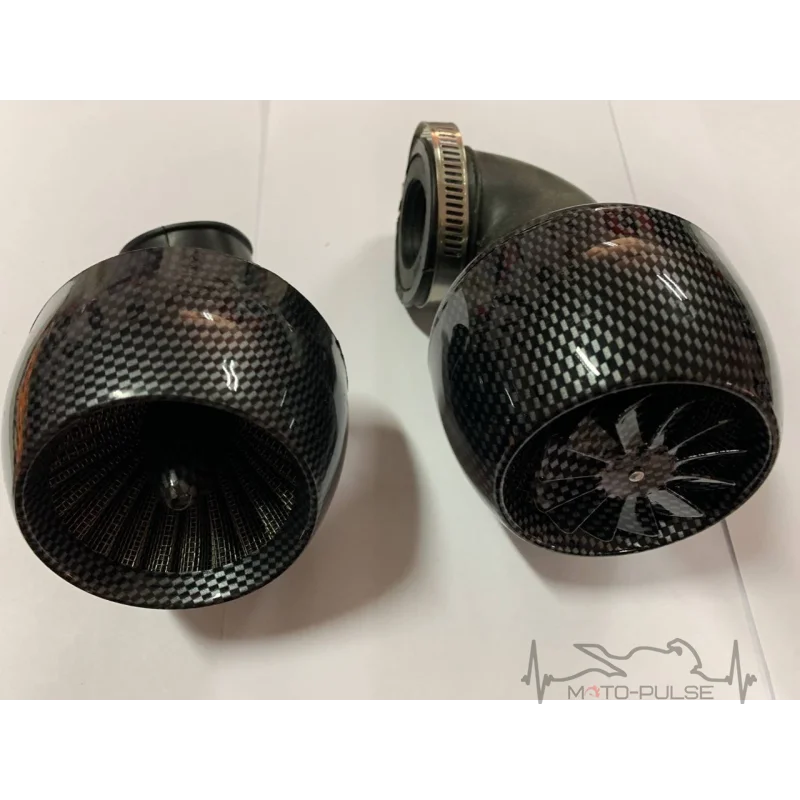 Фильтр (нулевик)   O35 / 48 mm, 90*, "турбина с пропеллером" (карбон)