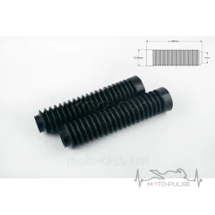 Гофры передней вилки (пара)  L-170mm  (черные) MZK