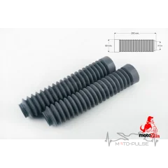 Гофры передней вилки (пара)  L-250mm, d-30mm, D-50mm (серые) MZK