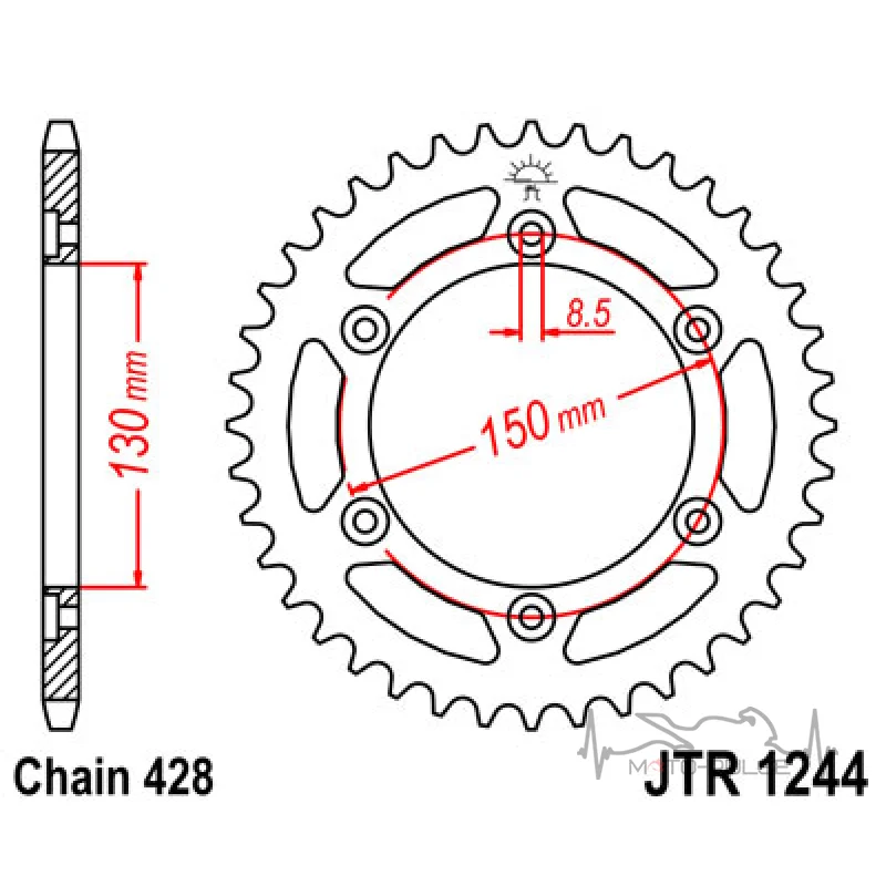 Звезда задняя 428x54 JT JTR1244.54  Honda CBR 250 R