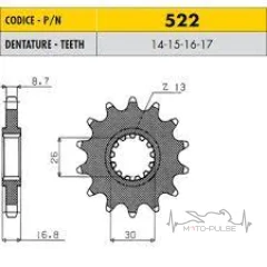 Звезда передняя SunStar SS 52216