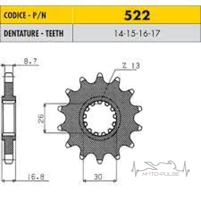Звезда передняя SunStar SS 52216