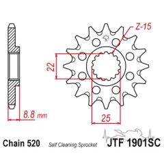 Звезда передняя JTF1901.15SC
