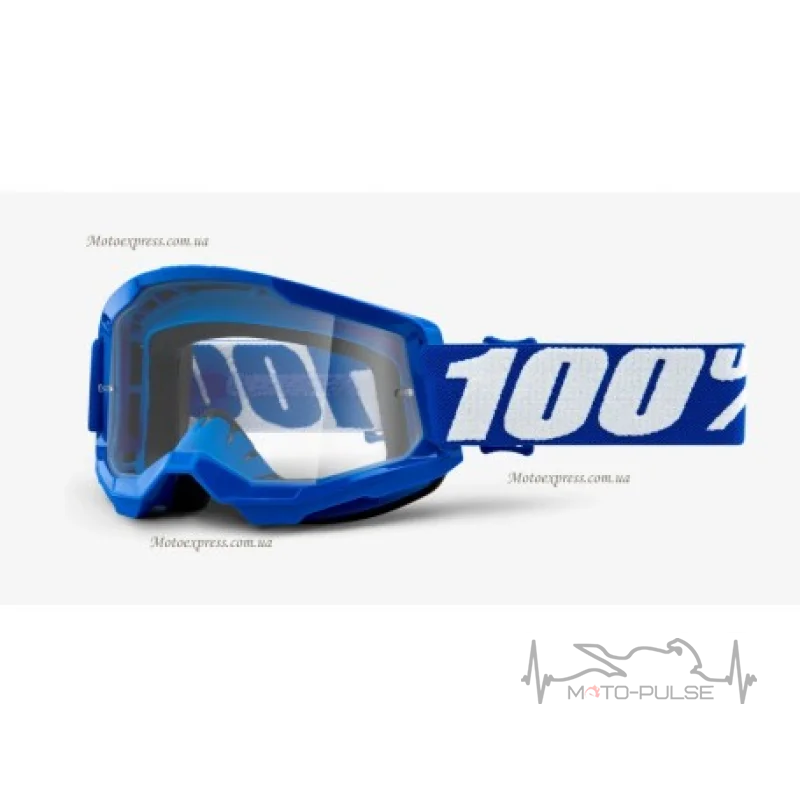 Очки кроссовые 100%  STRATA 2  Blue - Clear Lens
