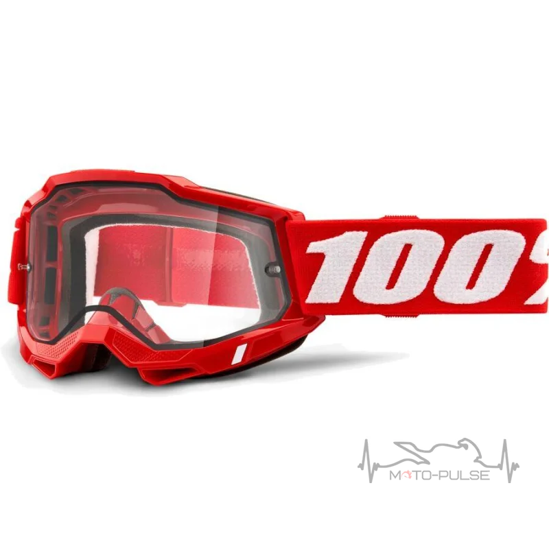 Очки кроссовые 100%  STRATA 2 Goggle Red - Clear Lens