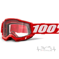 Очки кроссовые 100%  STRATA 2 Goggle Red - Clear Lens