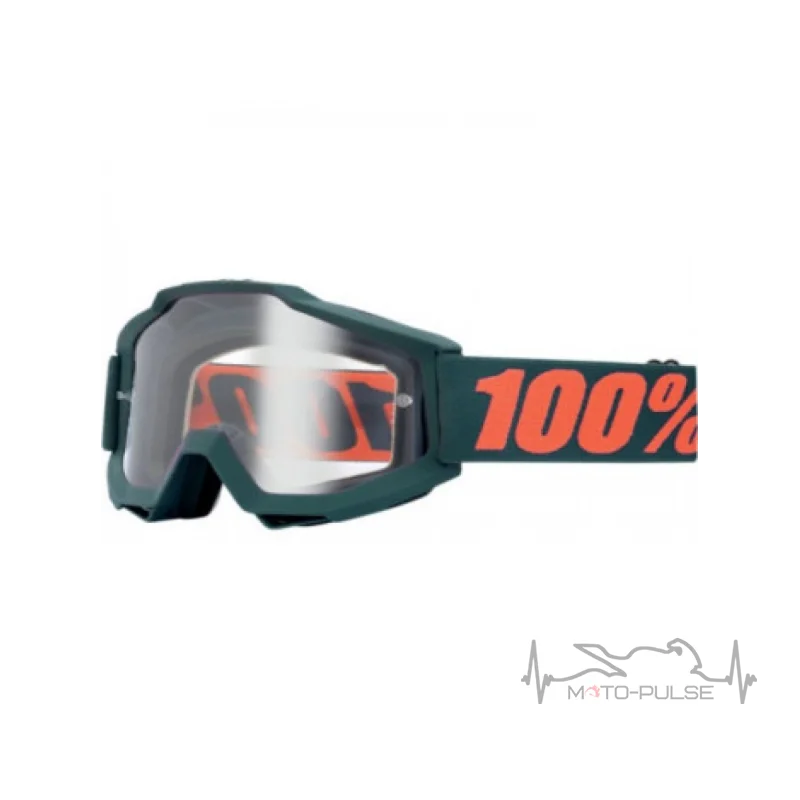 Очки кроссовые 100% Accuri Matte Gunmetal Clear Leans