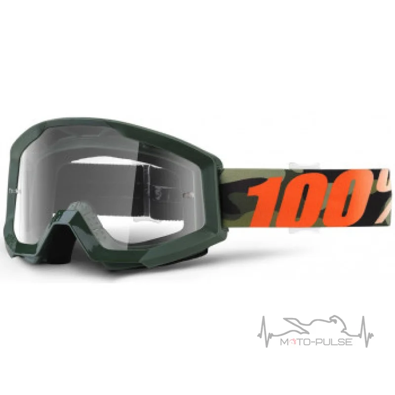 Очки кроссовые 100% STRATA Goggle Huntsitan - Clear Lens
