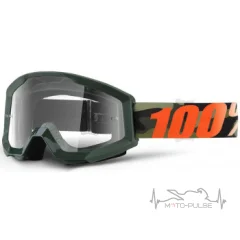 Очки кроссовые 100% STRATA Goggle Huntsitan - Clear Lens