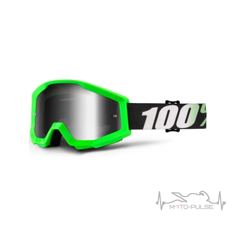 Очки кроссовые 100% Strata Зеленые - Silver Lens