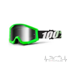 Очки кроссовые 100% Strata Зеленые - Silver Lens