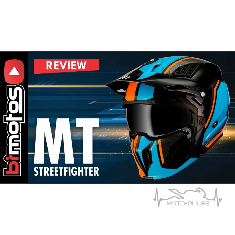 Мотошлем MT Streetfighter SV Twin Black/Blue/Orange (XL) 