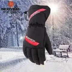 Мотоперчатки текстиль SCOYCO зима красные M
