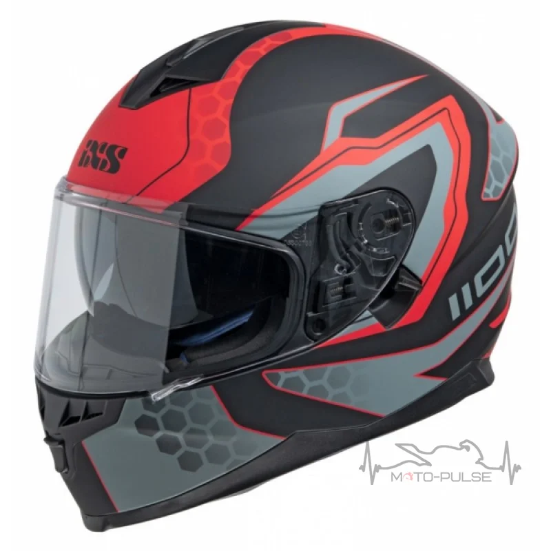 Мотошлем IXS HX 1100 2.2 Black Red Matt (M) 
