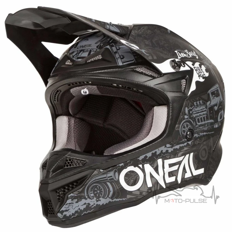 Мотошлем Oneal 5SRS Hot Rod (M, Black/White/matt)