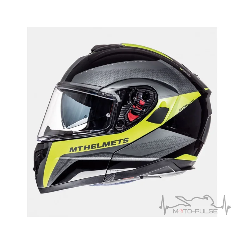 Мотошлем Flip-up MT Atom Tarmac Black/Yellow (L)