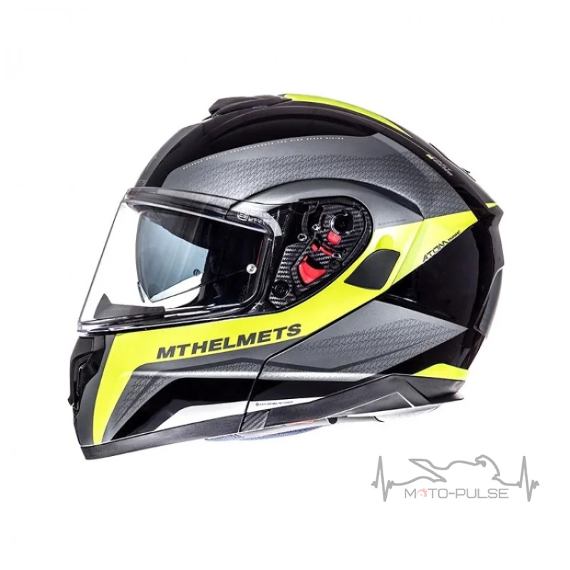 Мотошлем Flip-up MT Atom Tarmac Black/Yellow (M)