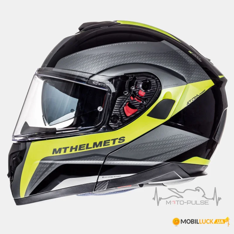 Мотошлем Flip-up MT Atom Tarmac Black/Yellow (XL)