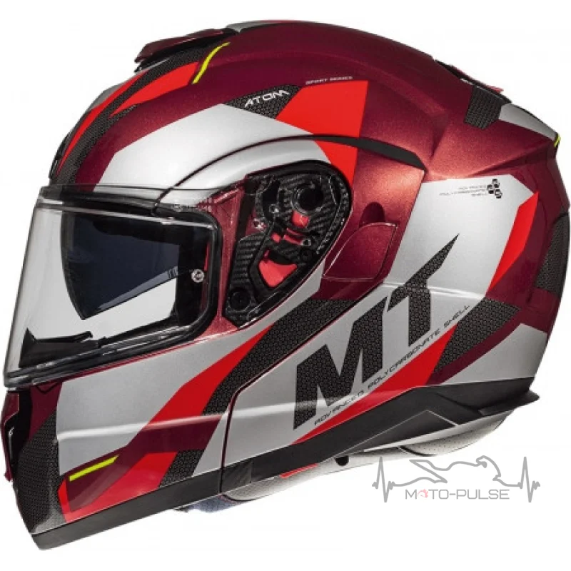 Мотошлем Flip-up MT Atom Transcend Red/Black (L)
