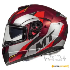 Мотошлем Flip-up MT Atom Transcend Red/Black (Размер: XXL)
